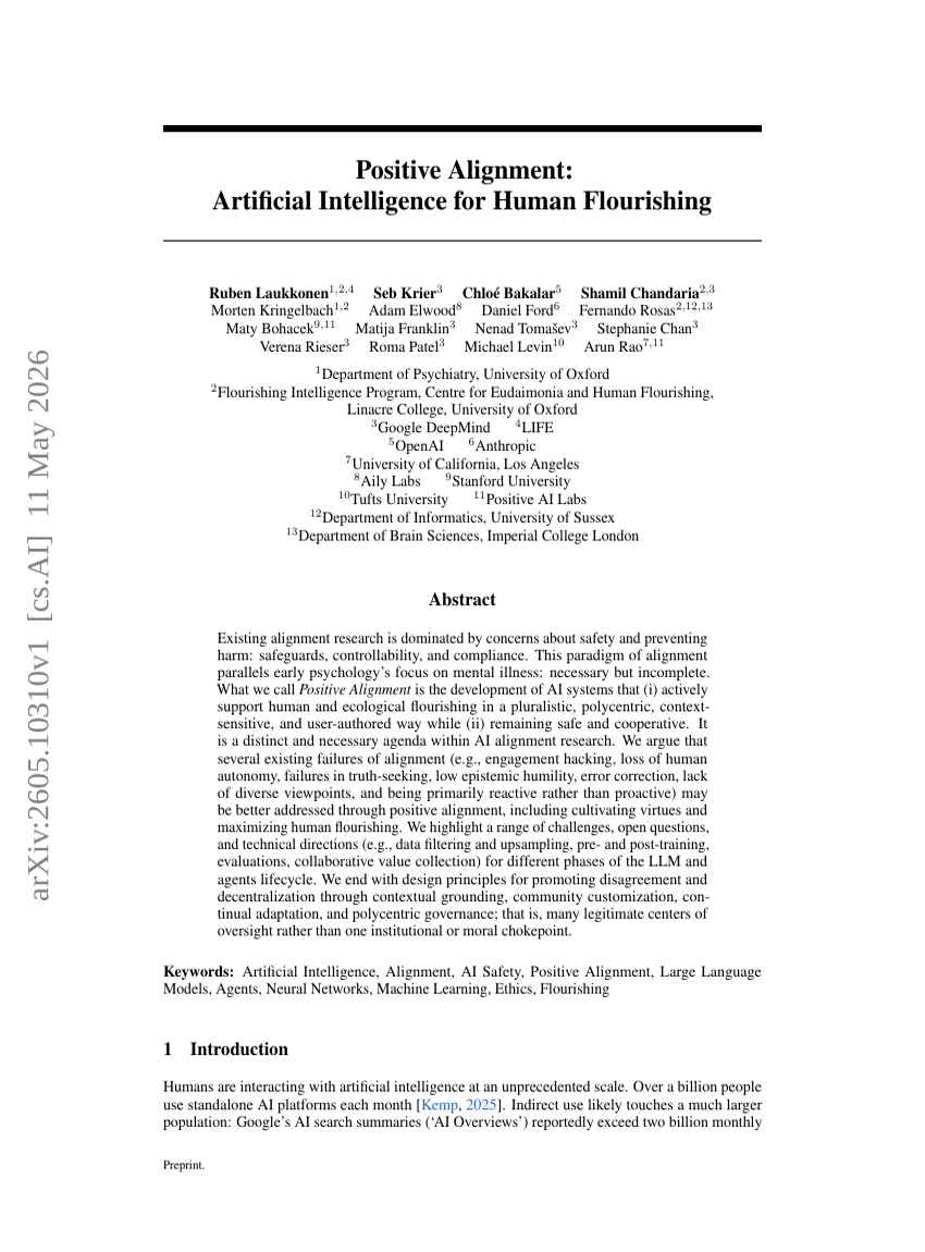 Positive Alignment: Artificial Intelligence for Human Flourishing