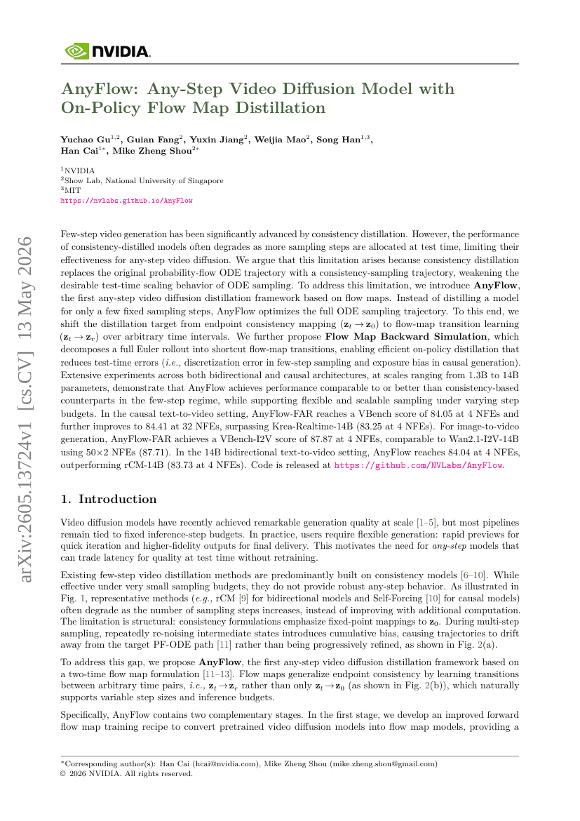 AnyFlow: Any-Step Video Diffusion Model with On-Policy Flow Map Distillation