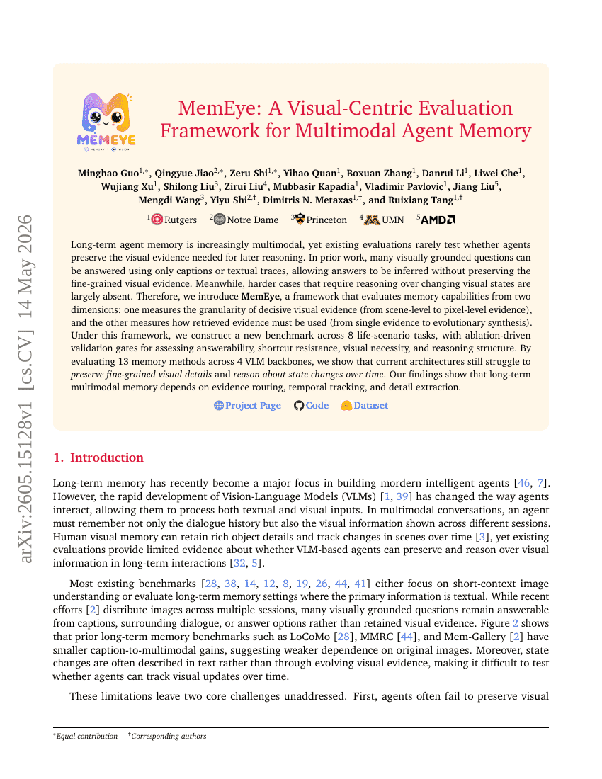 MemEye: A Visual-Centric Evaluation Framework for Multimodal Agent Memory