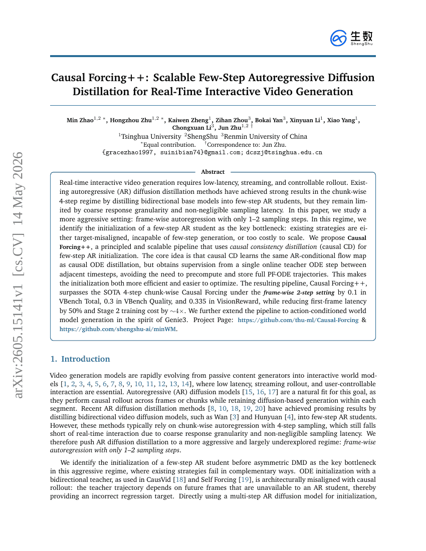 Causal Forcing++: Scalable Few-Step Autoregressive Diffusion Distillation for Real-Time Interactive Video Generation