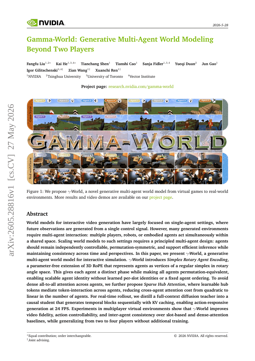 Gamma-World: Generative Multi-Agent World Modeling Beyond Two Players