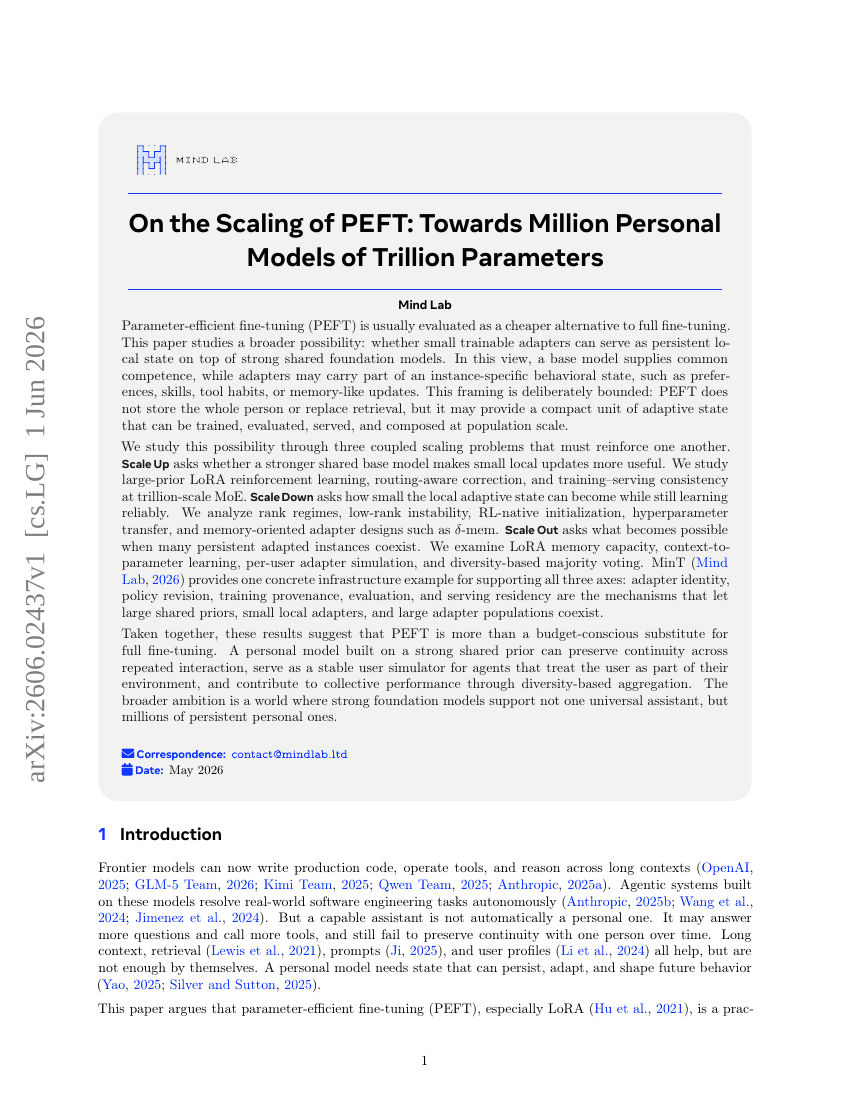 关于 PEFT 的扩展：迈向万亿参数的百万级个性化模型