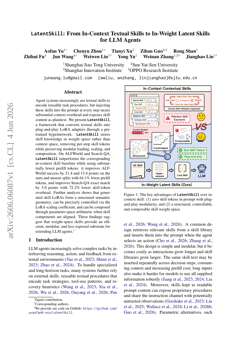 LatentSkill: Von Im-Kontext-Textuellen Fähigkeiten zu Im-Gewicht-Latenten Fähigkeiten für LLM Agents