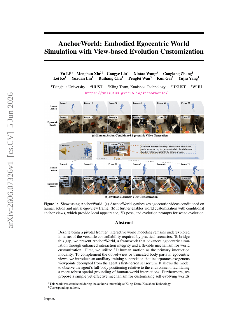 AnchorWorld: Verkörperte egozentrische Weltsimulation mit ansichtsbasierter Evolutionanpassung