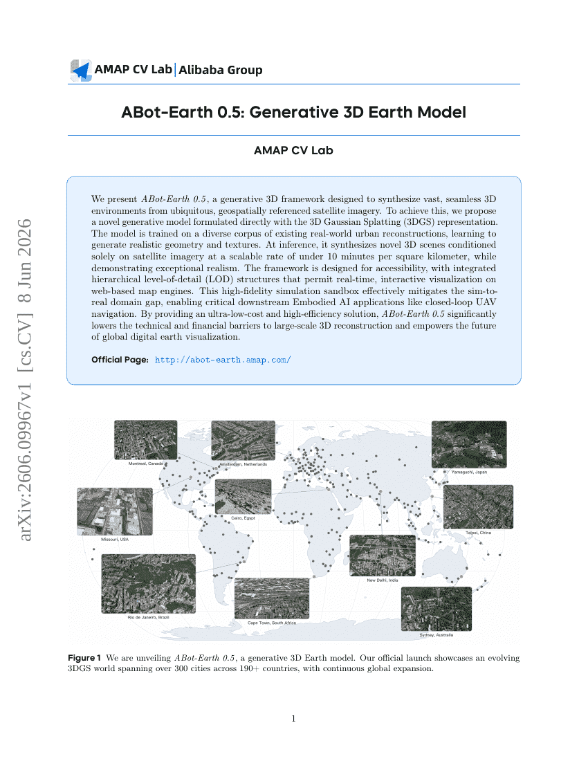 ABot-Earth 0.5: Generative 3D Earth Model