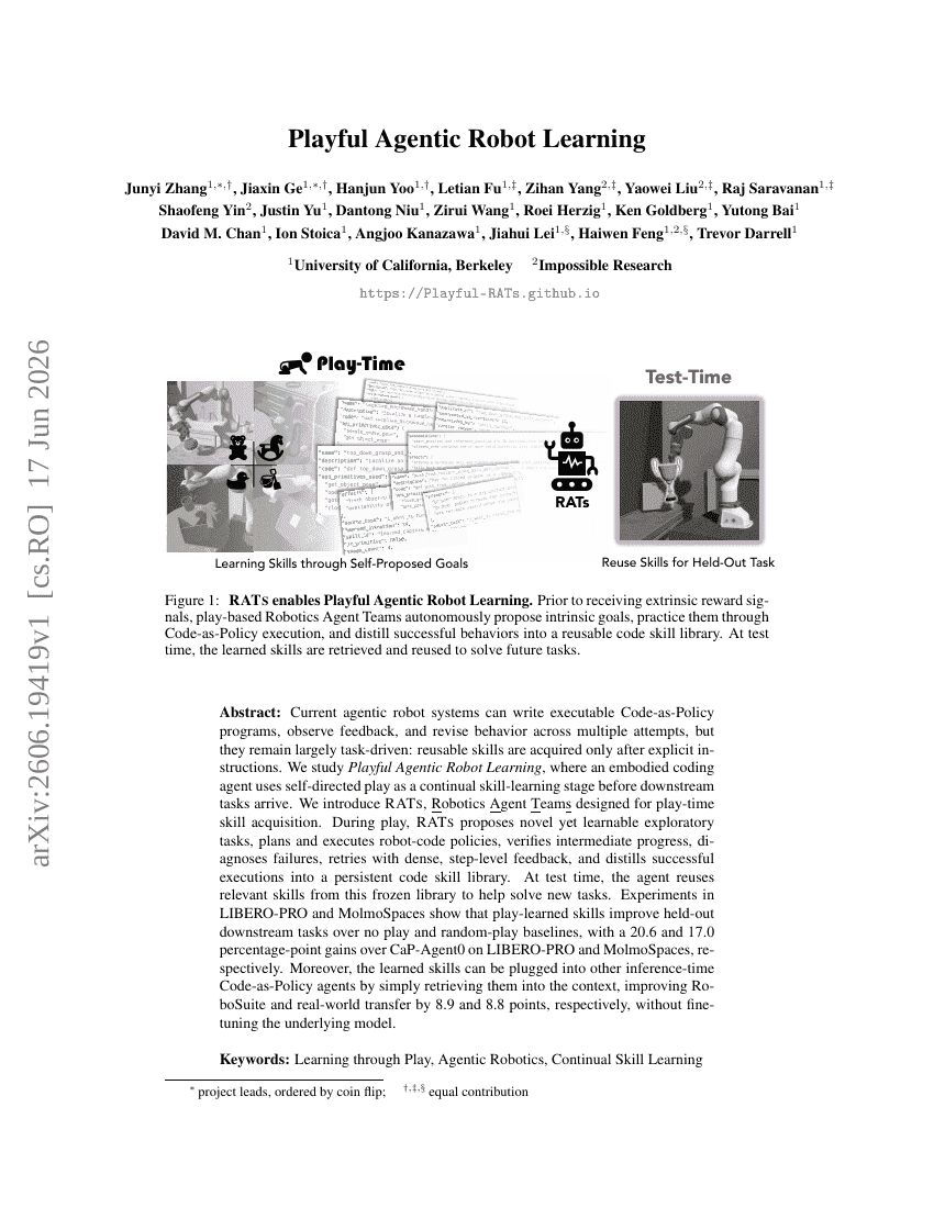 Playful Agentic Robot Learning