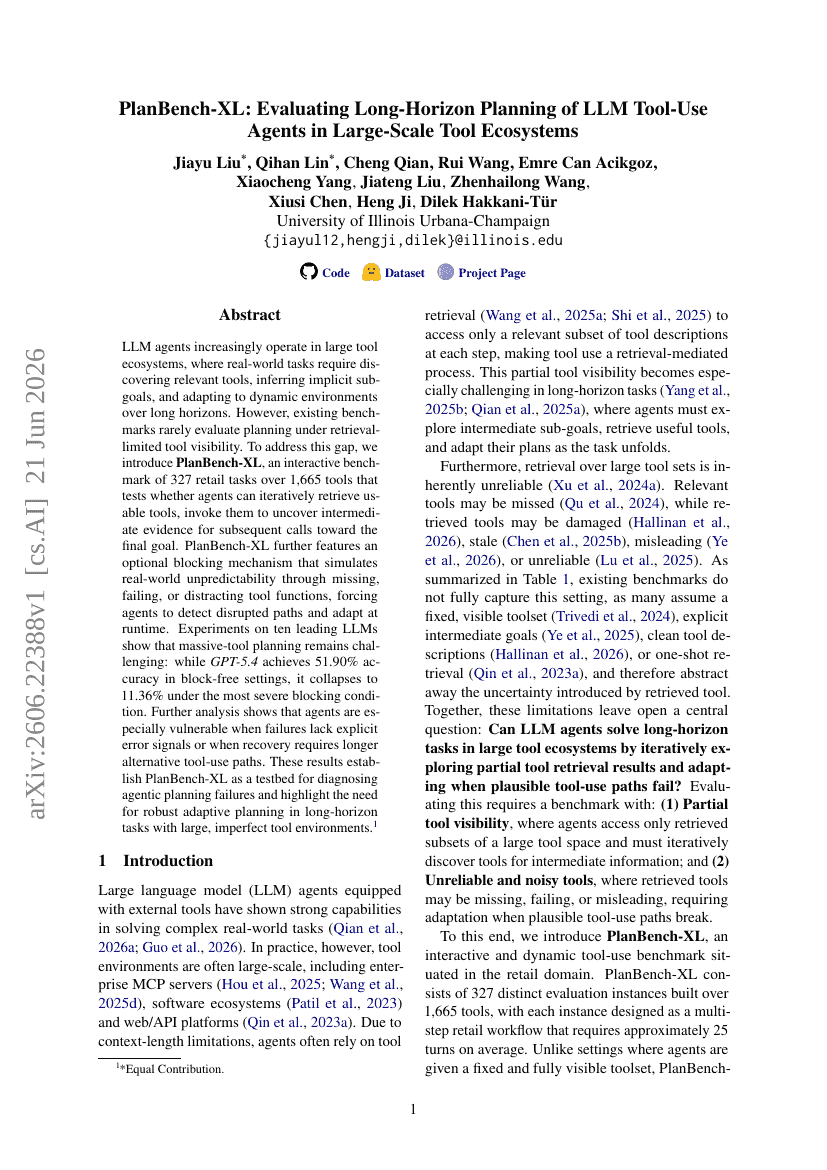 PlanBench-XL: Evaluating Long-Horizon Planning of LLM Tool-Use Agents in Large-Scale Tool Ecosystems