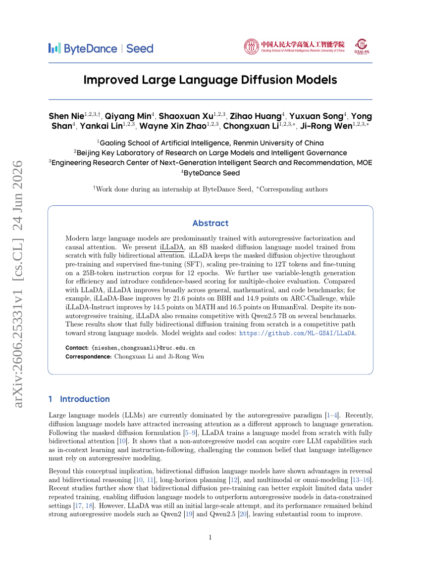 Improved Large Language Diffusion Models