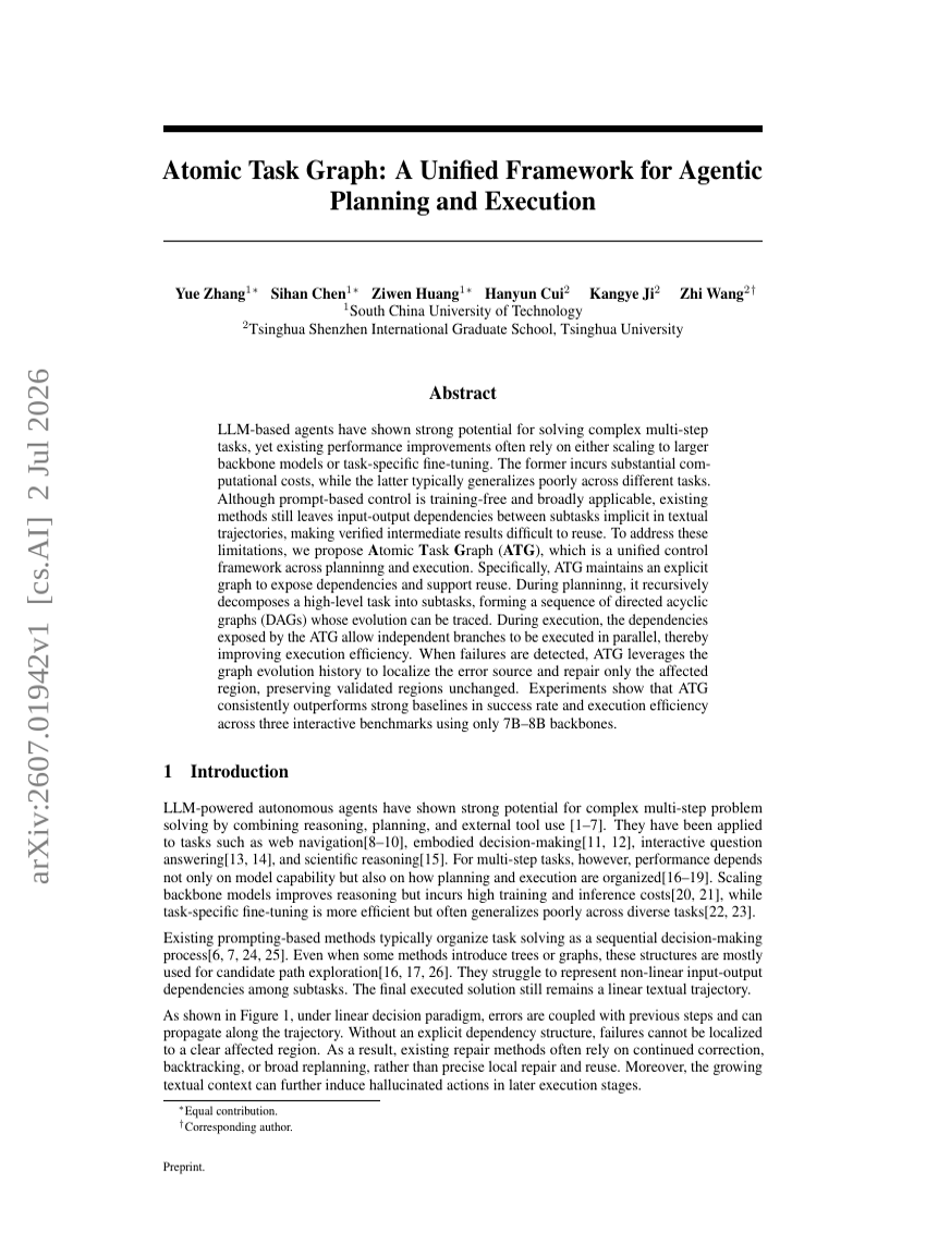 Atomic Task Graph: Ein einheitliches Framework für agentische Planung und Ausführung