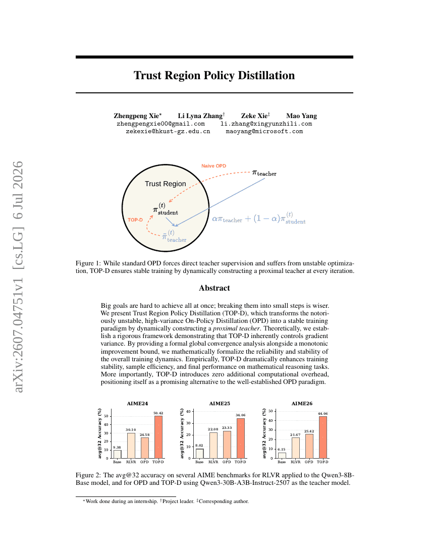 Trust Region Policy Distillation
