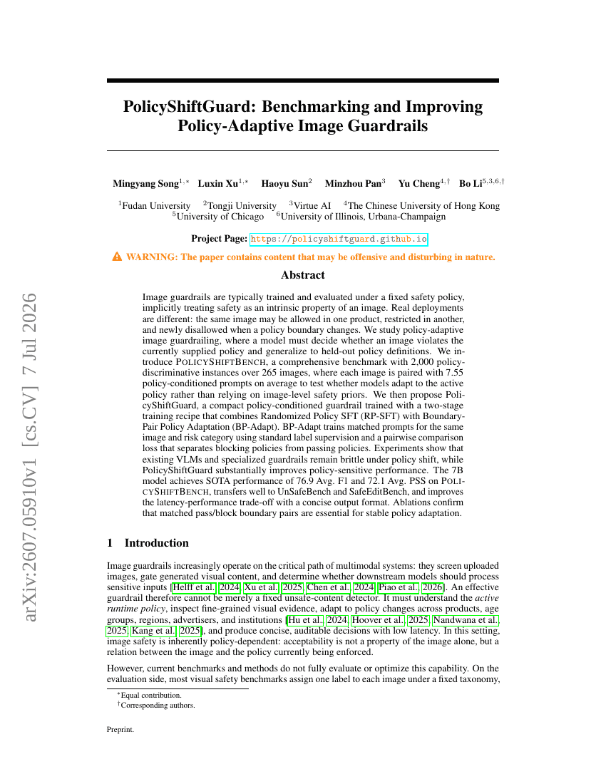 PolicyShiftGuard: Benchmarking and Improving Policy-Adaptive Image Guardrails