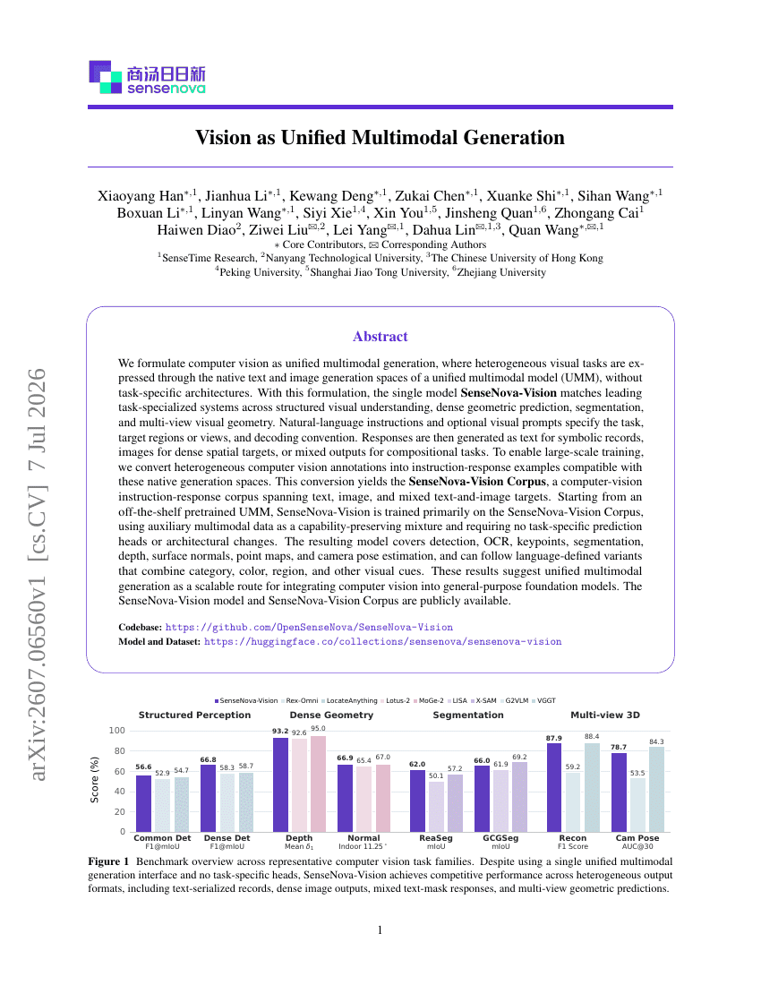 Vision as Unified Multimodal Generation
