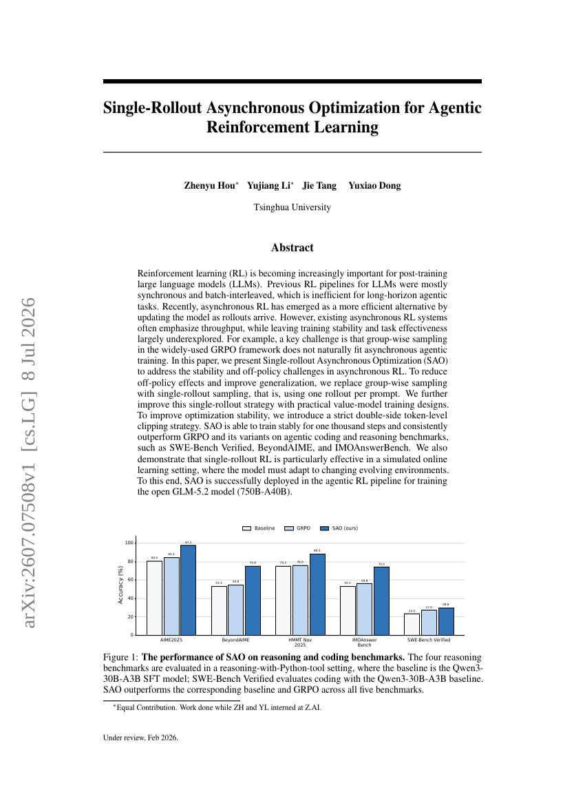 Single-Rollout Asynchrone Optimierung für agentisches Reinforcement Learning
