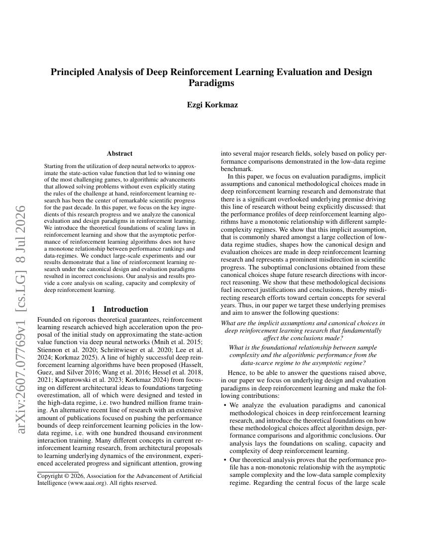 Principled Analysis of Deep Reinforcement Learning Evaluation and Design Paradigms