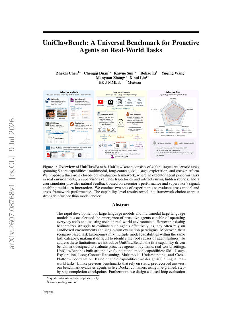 UniClawBench: A Universal Benchmark for Proactive Agents on Real-World Tasks