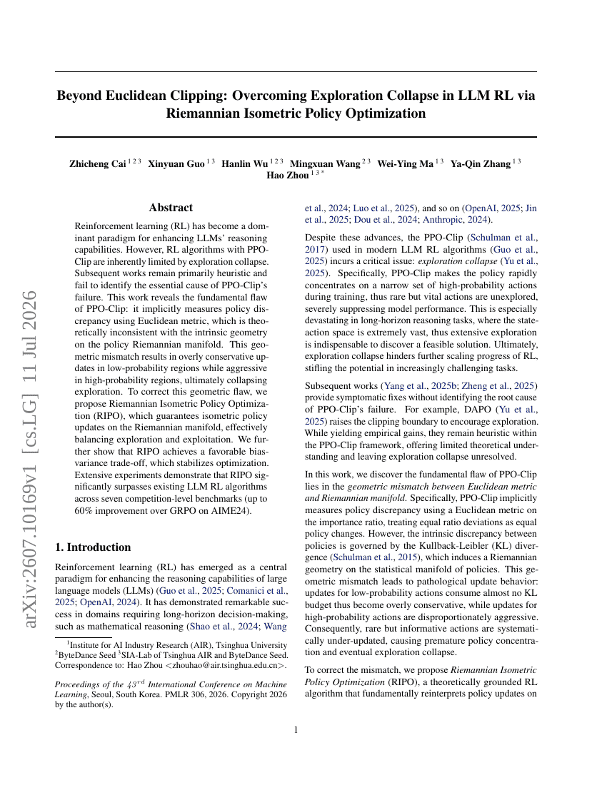 Beyond Euclidean Clipping: Overcoming Exploration Collapse in LLM RL via Riemannian Isometric Policy Optimization