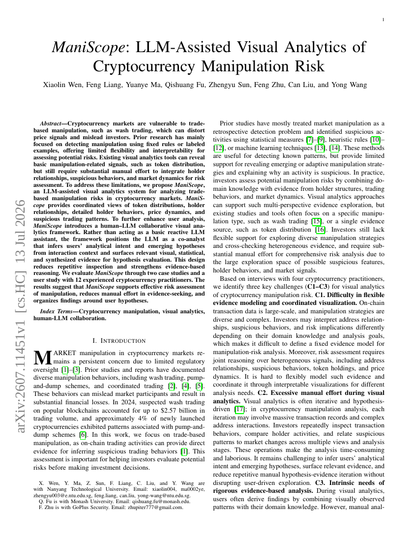 ManiScope: LLM-gestützte visuelle Analytik von Manipulationsrisiken bei Kryptowährungen