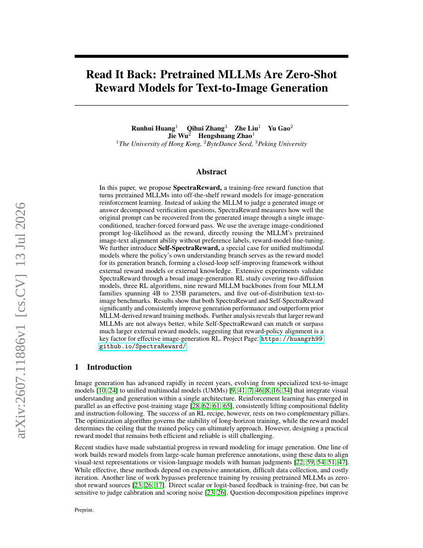 Read It Back: Pretrained MLLMs Are Zero-Shot Reward Models for Text-to-Image Generation