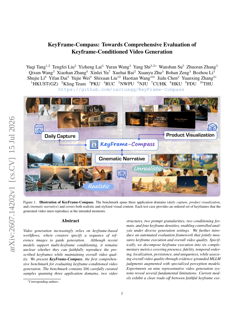 KeyFrame-Compass: Towards Comprehensive Evaluation of Keyframe-Conditioned Video Generation