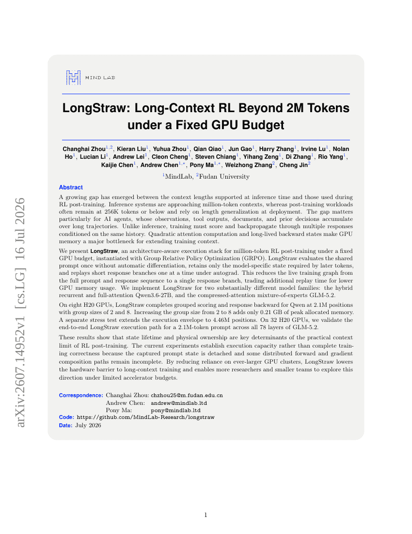 LongStraw: Long-Context RL Beyond 2M Tokens under a Fixed GPU Budget