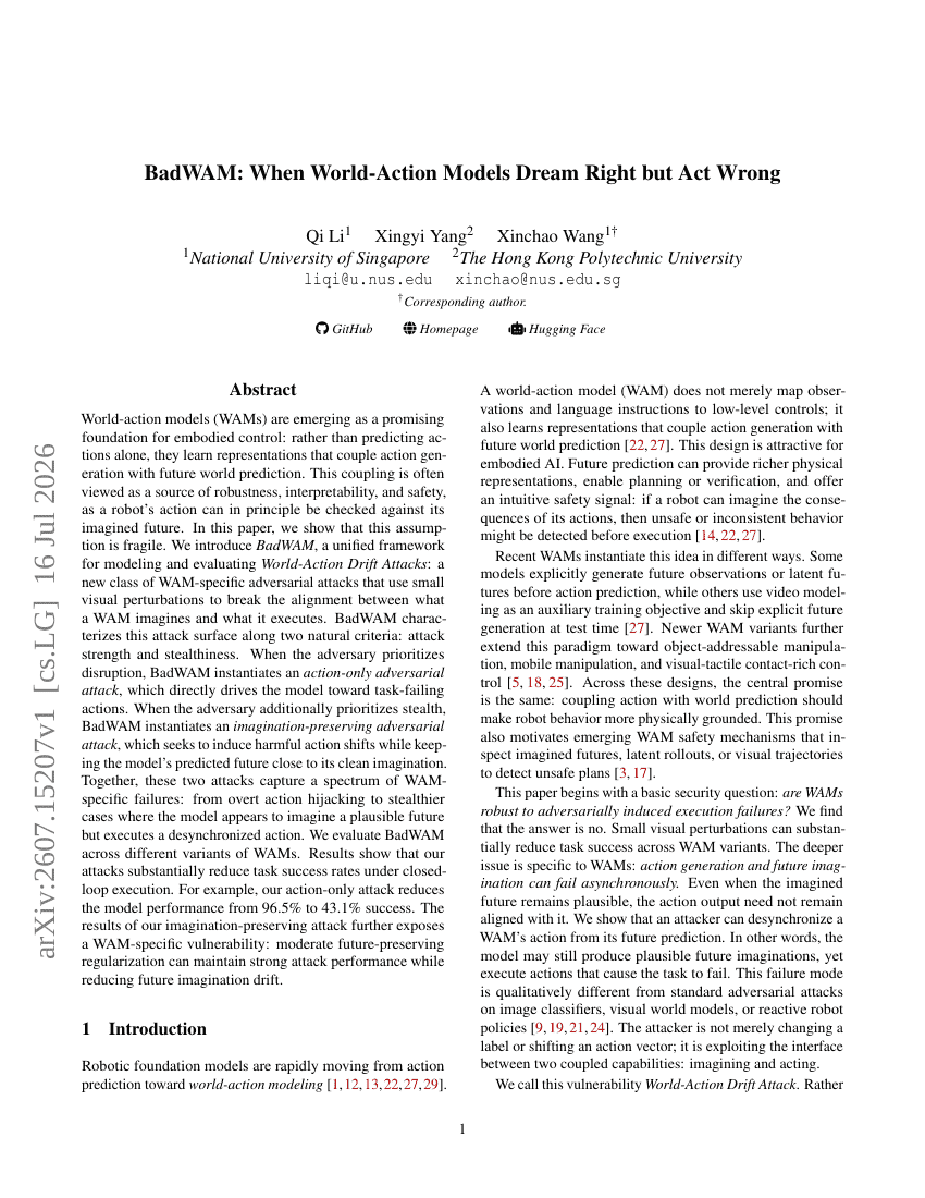 BadWAM: When World-Action Models Dream Right but Act Wrong