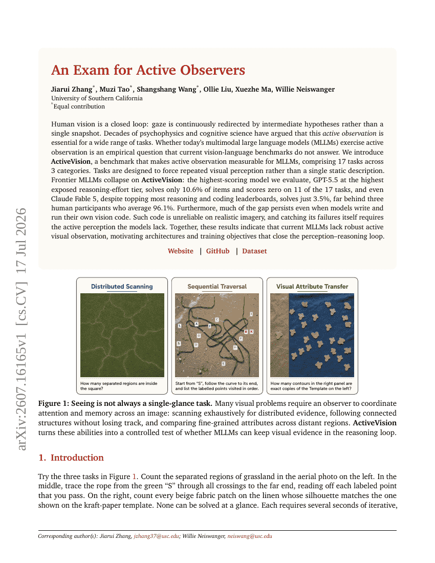 An Exam for Active Observers