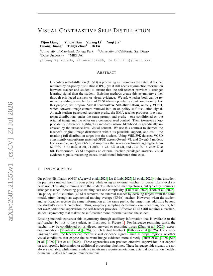 VISUAL CONTRASTIVE SELF-DISTILLATION