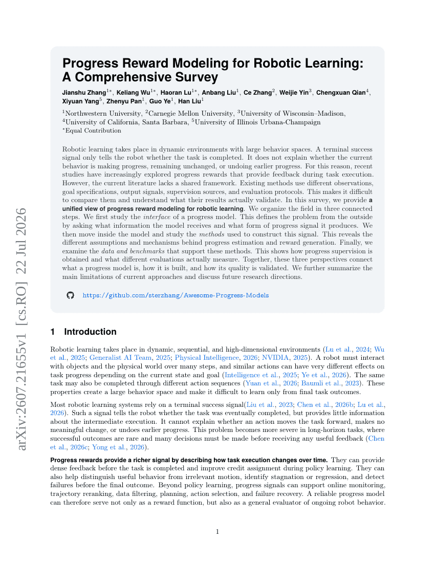 Progress Reward Modeling for Robotic Learning: A Comprehensive Survey