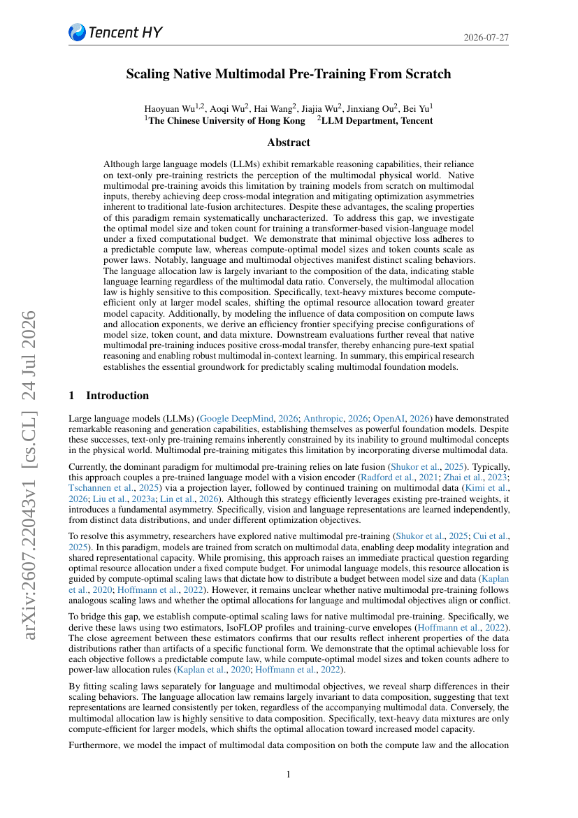 Scaling Native Multimodal Pre-Training From Scratch
