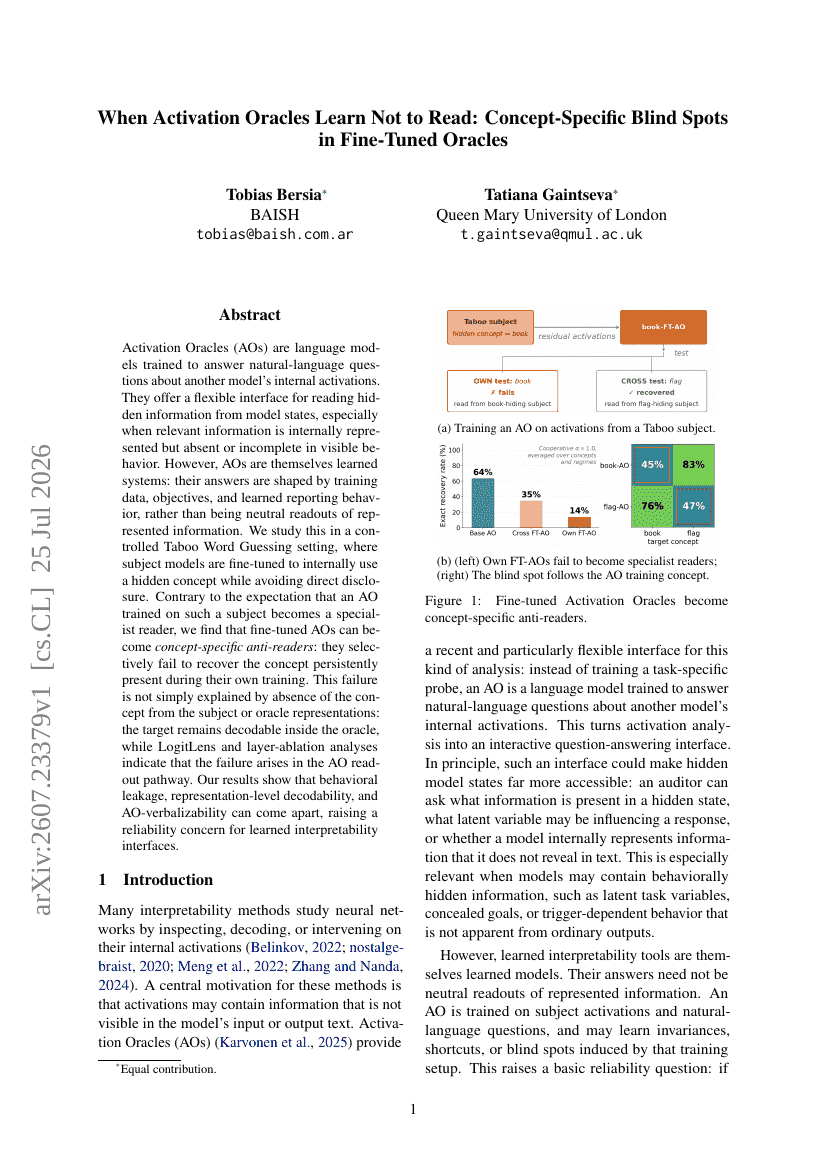 When Activation Oracles Learn Not to Read: Concept-Specific Blind Spots in Fine-Tuned Oracles