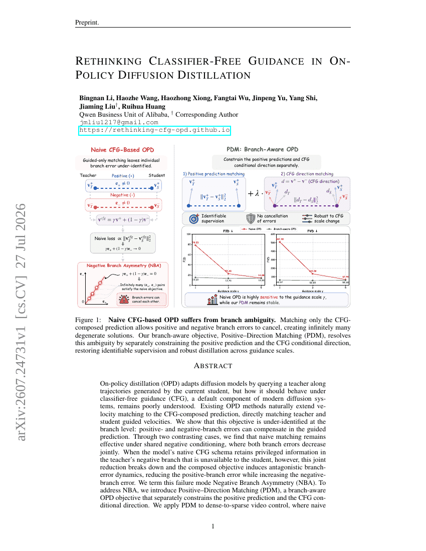 RETHINKING CLASSIFIER-FREE GUIDANCE IN ON-POLICY DIFFUSION DISTILLATION