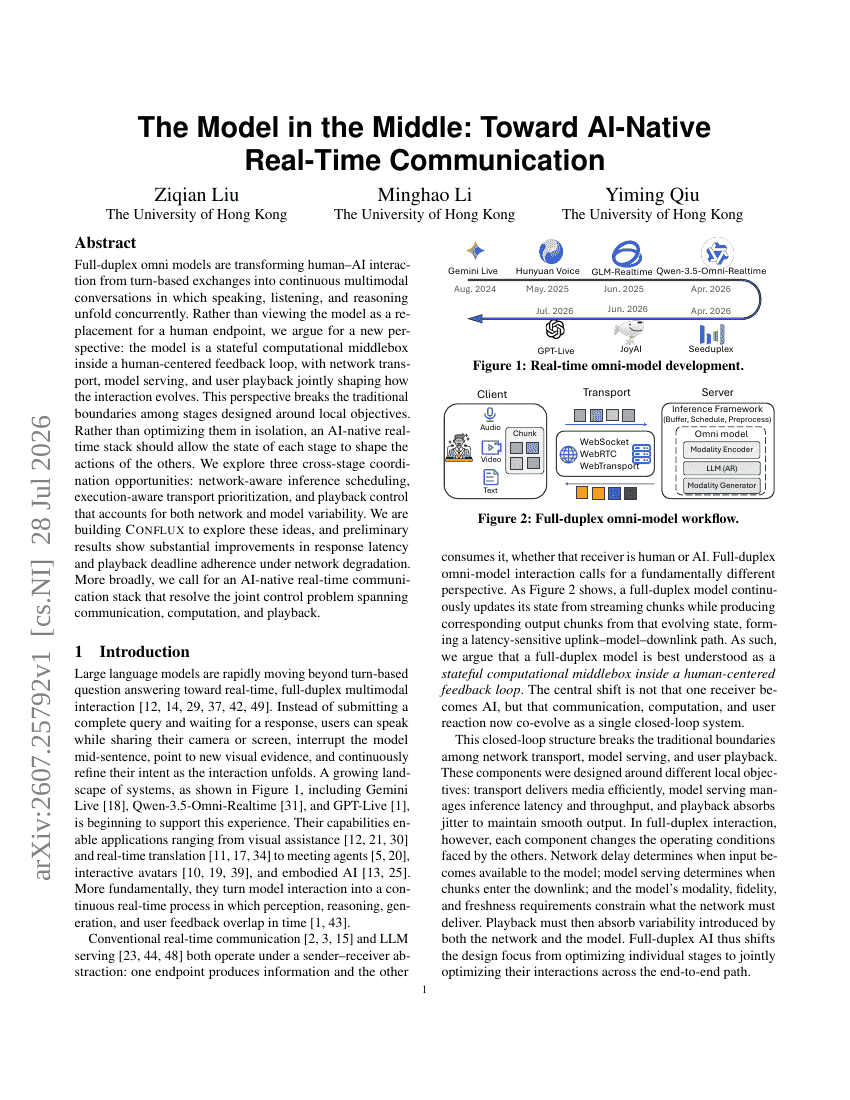 The Model in the Middle: Toward AI-Native Real-Time Communication