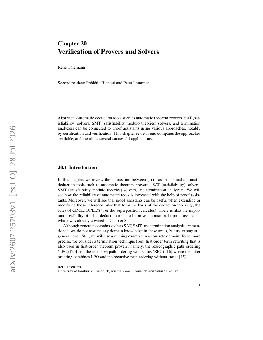 Verification of Provers and Solvers