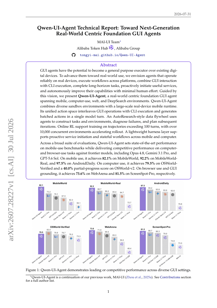 Qwen-UI-Agent Technical Report: Toward Next-Generation Real-World Centric Foundation GUI Agents