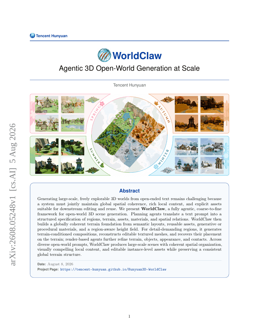 WorldClaw: Agentic 3D Open-World Generation at Scale