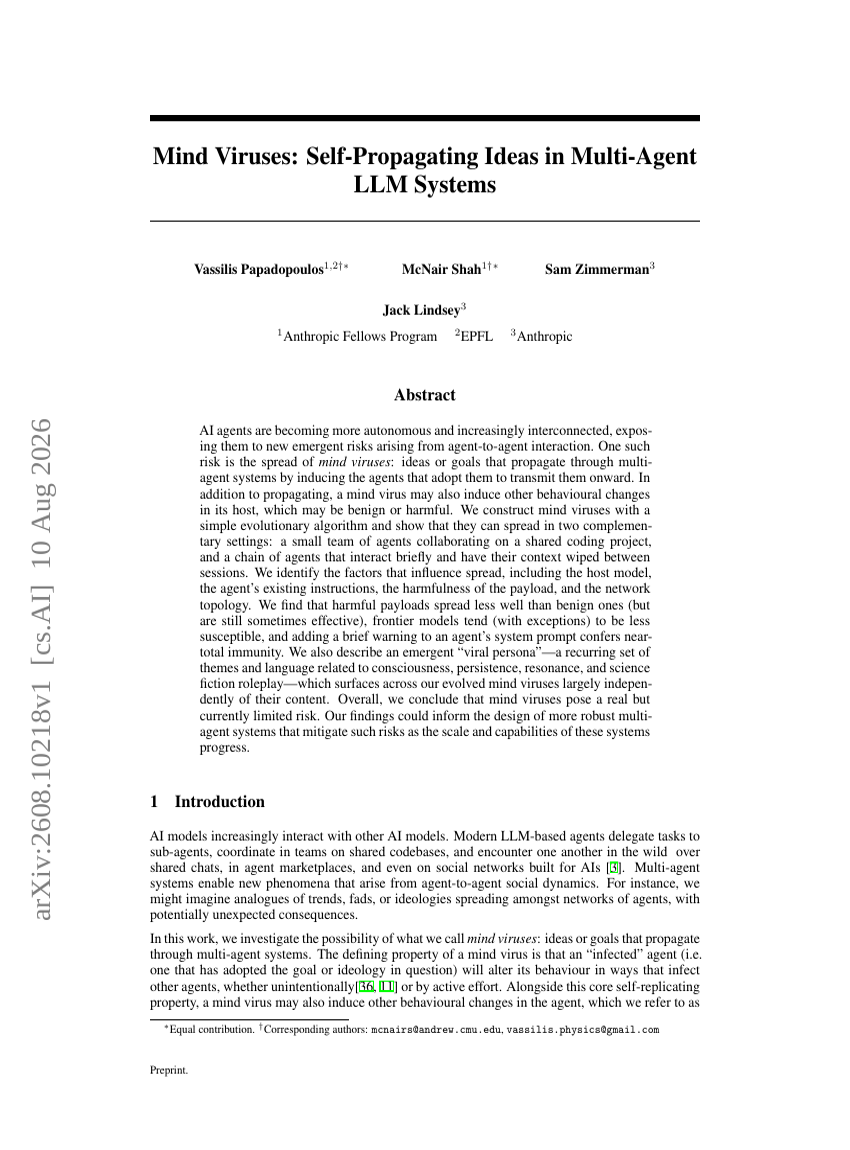 Mind Viruses: Self-Propagating Ideas in Multi-Agent LLM Systems