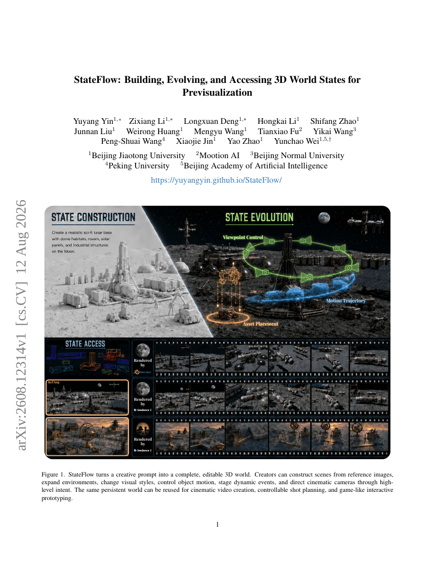 StateFlow: Building, Evolving, and Accessing 3D World States for Previsualization