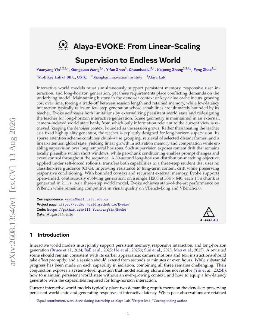 Alaya-EVOKE: From Linear-Scaling Supervision to Endless World