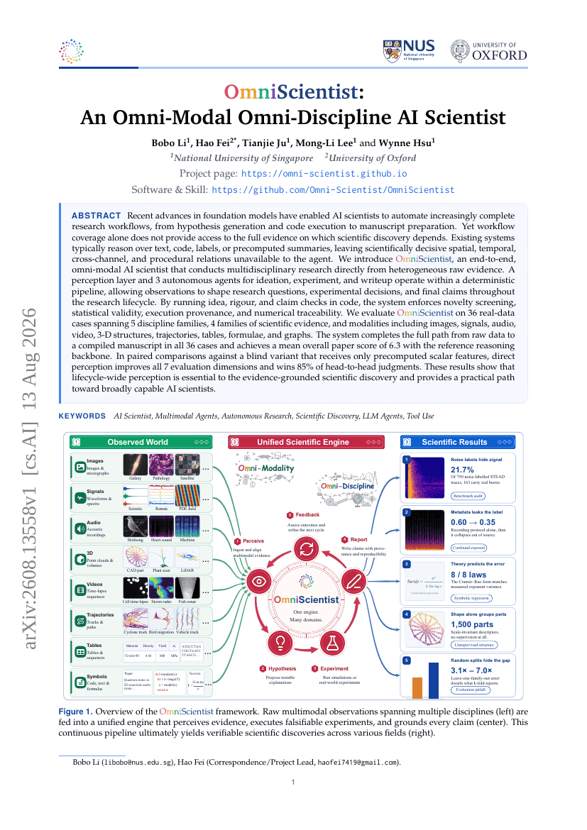 OmniScientist: An Omni-Modal Omni-Discipline AI Scientist