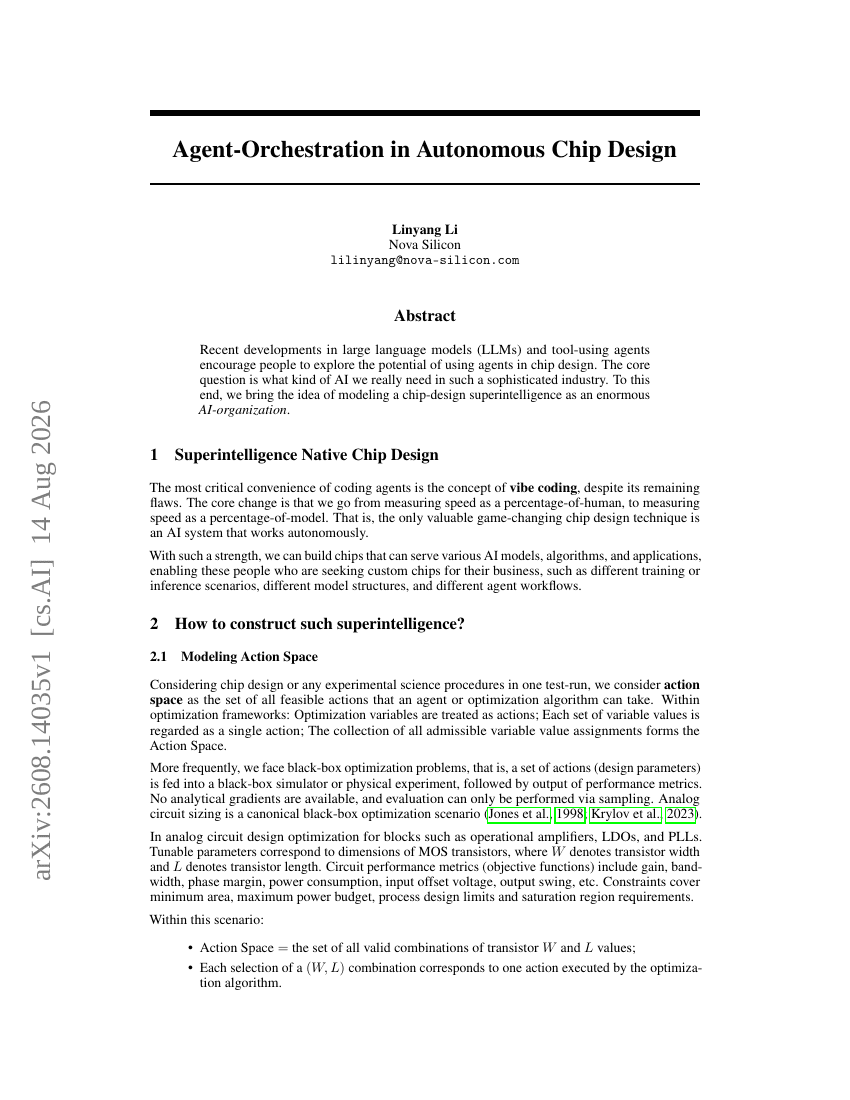 Agent-Orchestration in Autonomous Chip Design
