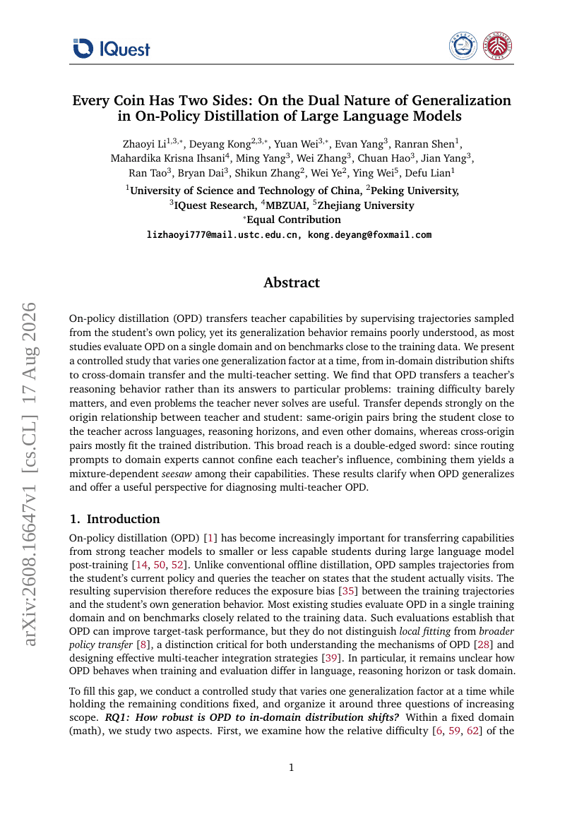 Every Coin Has Two Sides: On the Dual Nature of Generalization in On-Policy Distillation of Large Language Models