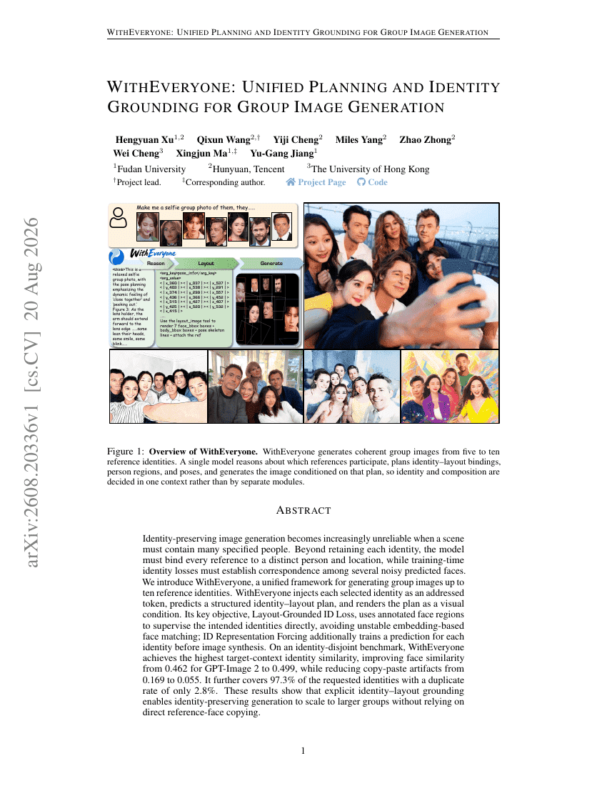 WITHEVERYONE: UNIFIED PLANNING AND IDENTITY GROUNDING FOR GROUP IMAGE GENERATION