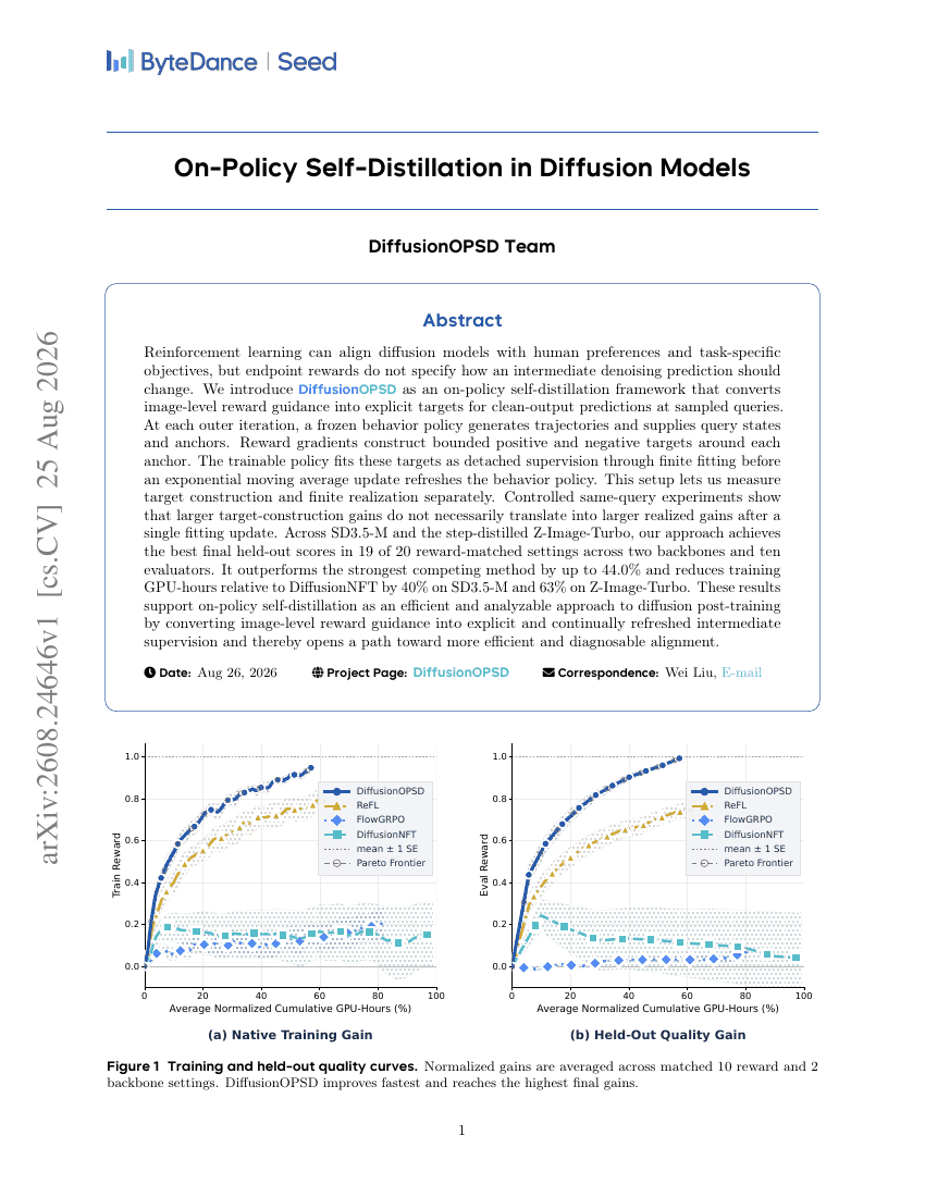 On-Policy Self-Distillation in Diffusion Models