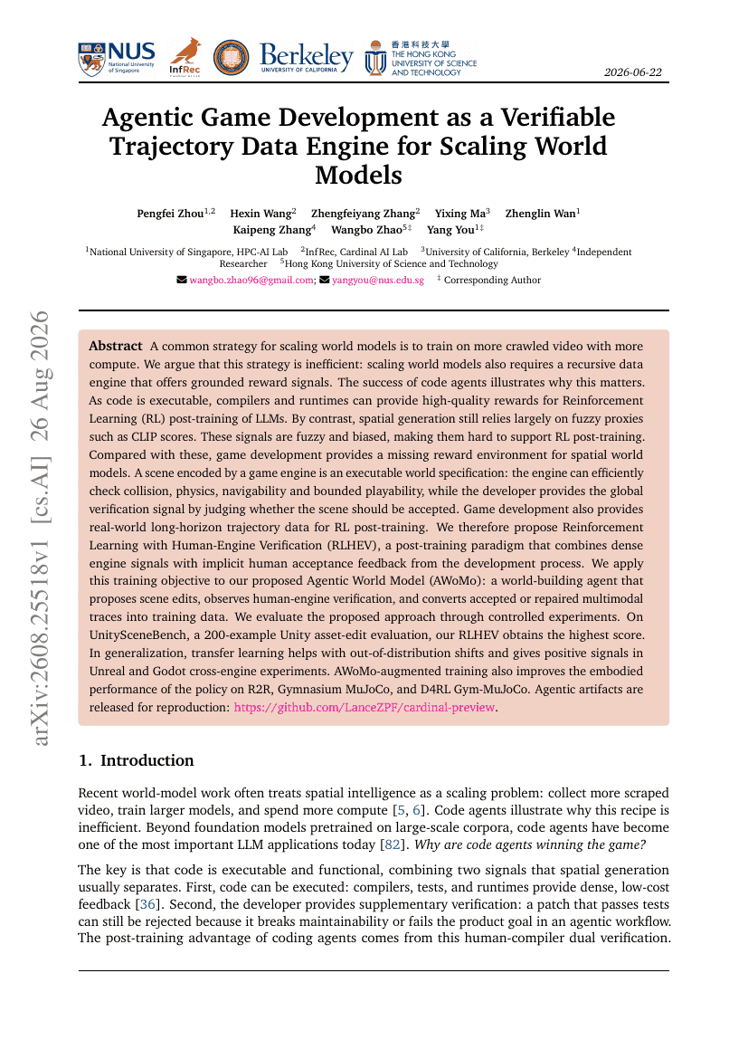 Agentic Game Development as a Verifiable Trajectory Data Engine for Scaling World Models