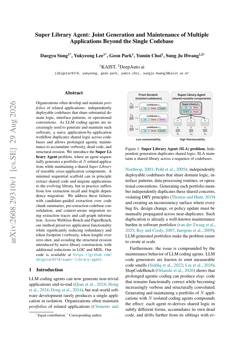 Super Library Agent: Joint Generation and Maintenance of Multiple Applications Beyond the Single Codebase