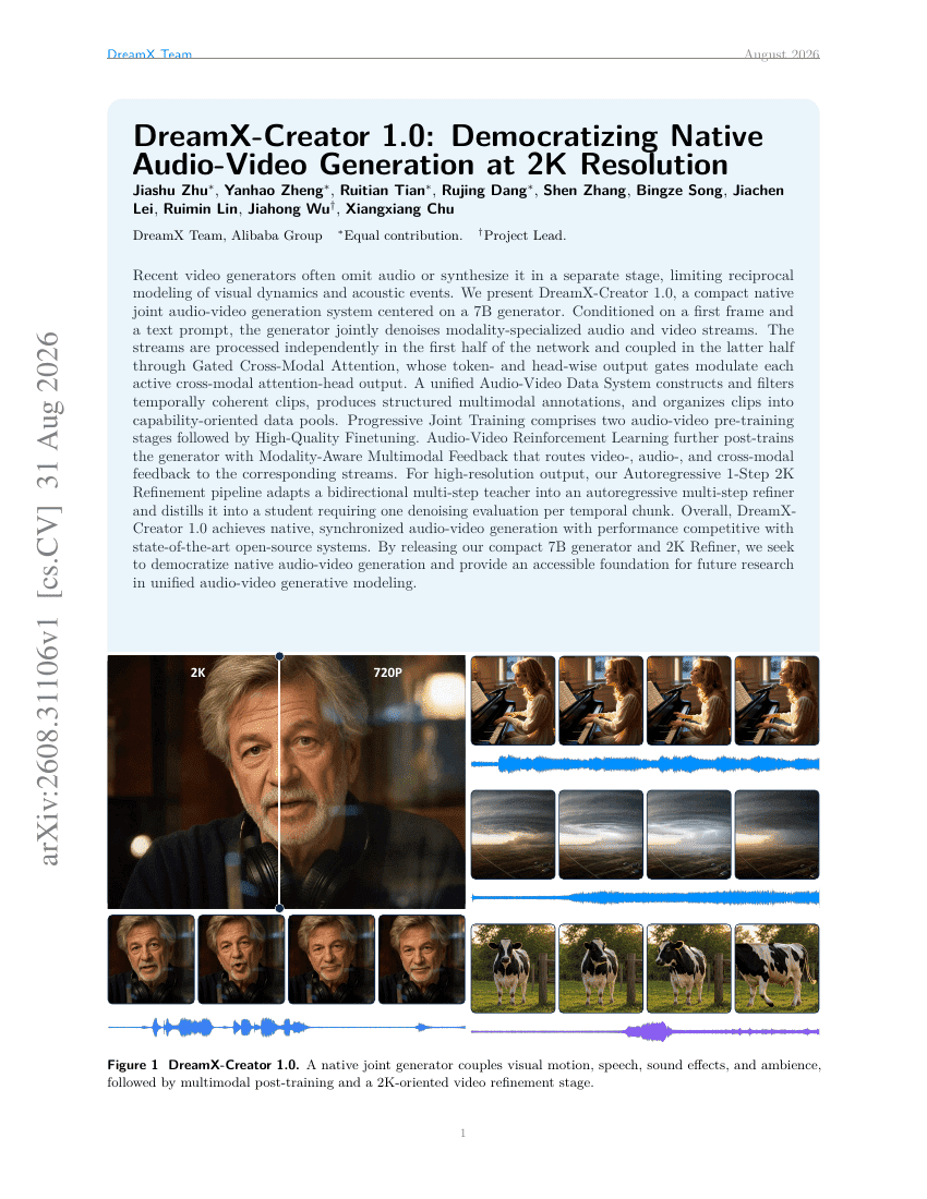 DreamX-Creator 1.0: Democratizing Native Audio-Video Generation at 2K Resolution