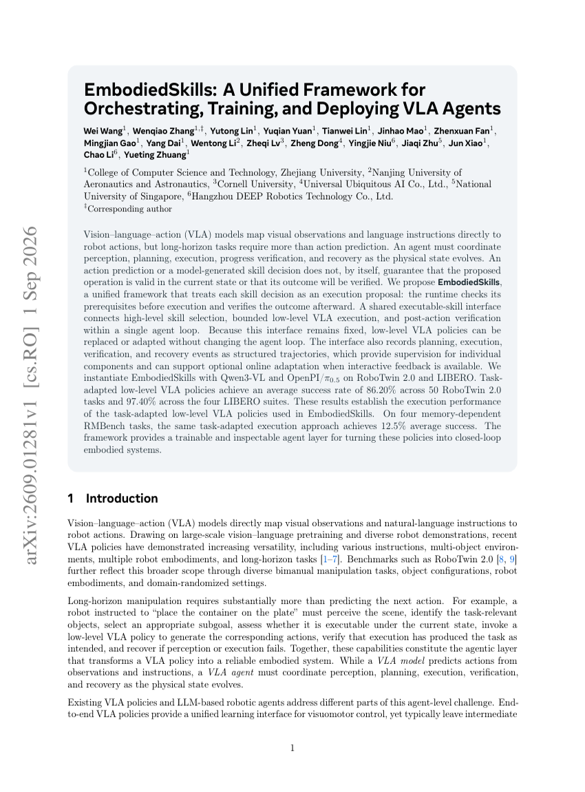 EmbodiedSkills: A Unified Framework for Orchestrating, Training, and Deploying VLA Agents