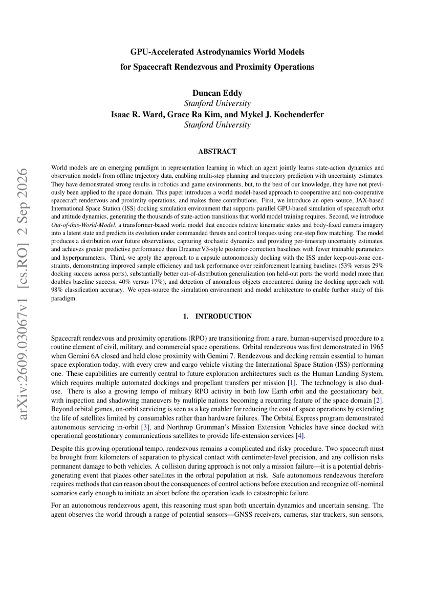 GPU-Accelerated Astrodynamics World Models for Spacecraft Rendezvous and Proximity Operations