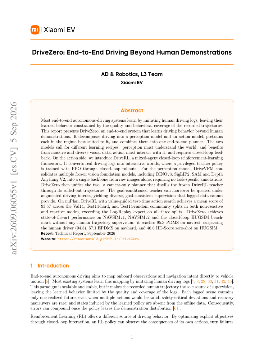 DriveZero: End-to-End Driving Beyond Human Demonstrations