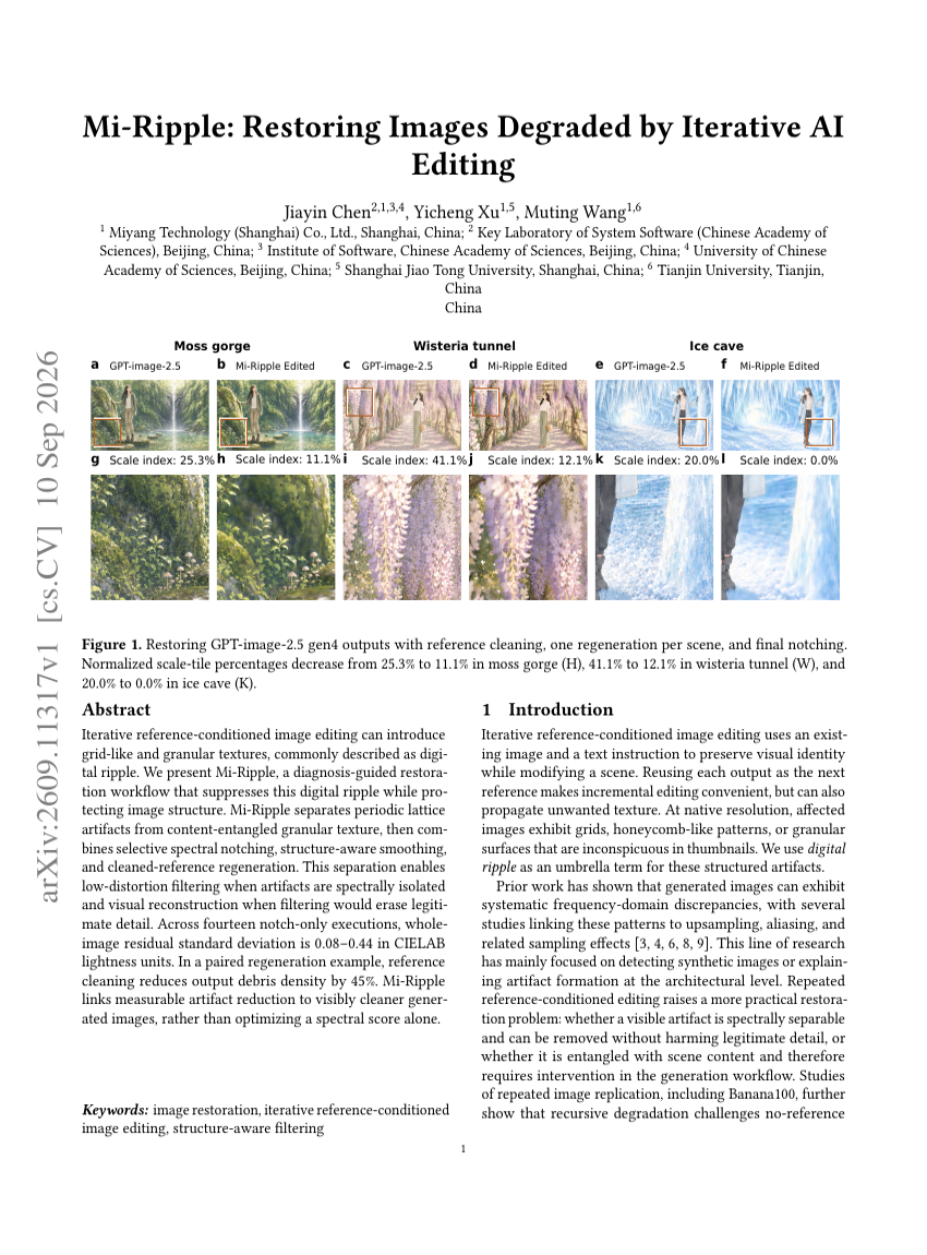 Mi-Ripple: Restoring Images Degraded by Iterative AI Editing